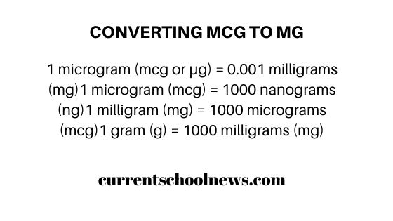 Mg to mcg