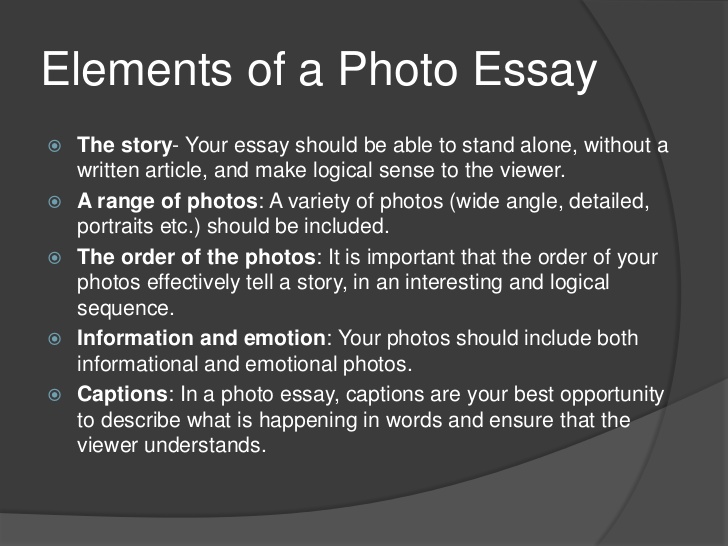 format for photo essay