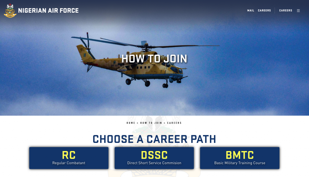 بوابة التوظيف NAF 2021/2022 أحدث رابط للتطبيق www.airforce.mil.ng