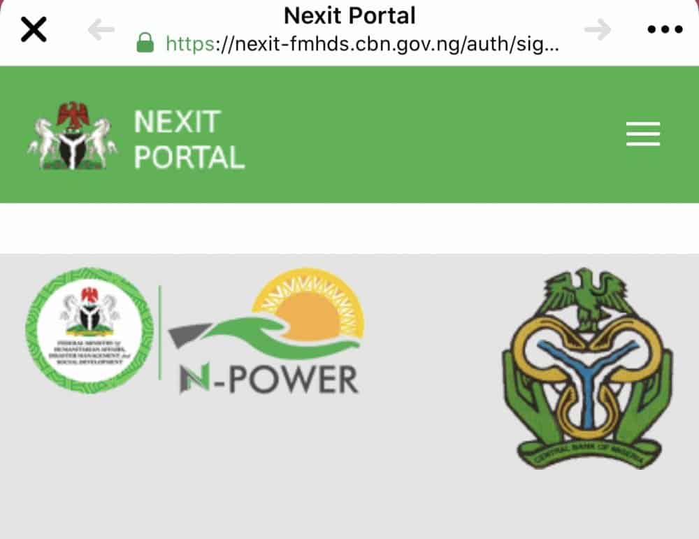 NEXIT Portal Login 2020 Npower CBN Empowerment for Batch A Beneficiaries