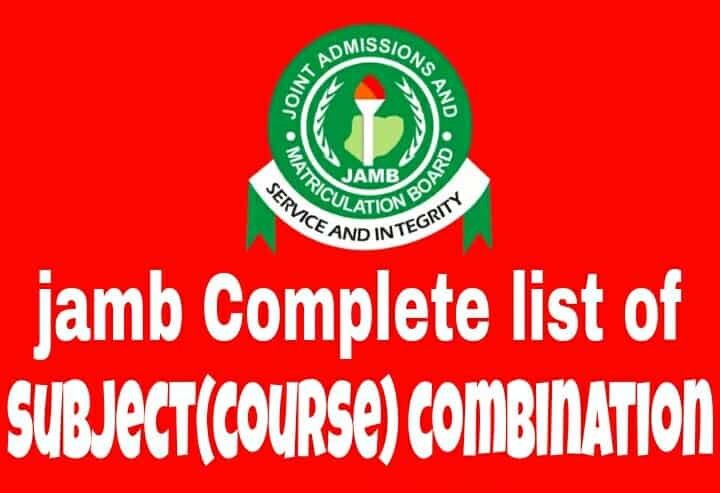 JAMB Subject Combination for Your Course of Study