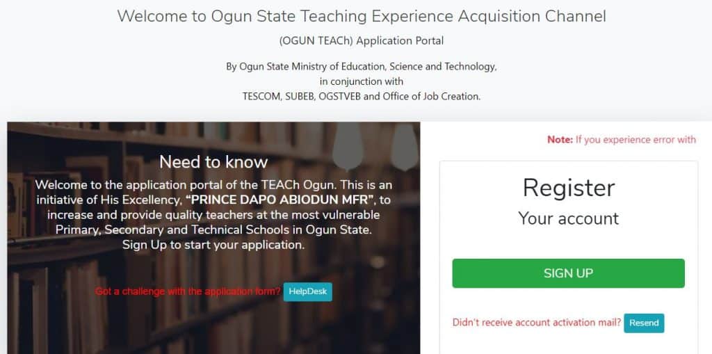 Ogun State Teachers Recruitment Portal 2021