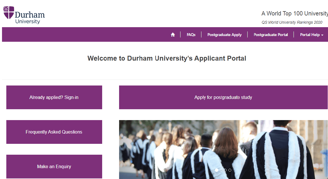 Durham University Post Graduate Admissions