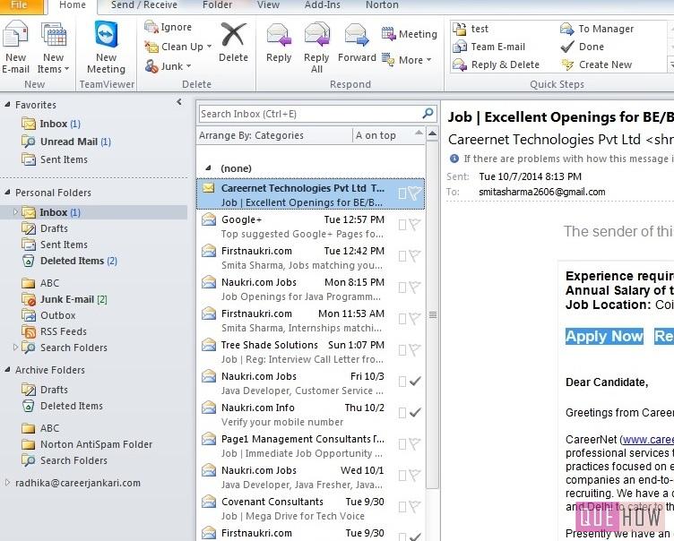 Outlook استدعاء البريد الإلكتروني
