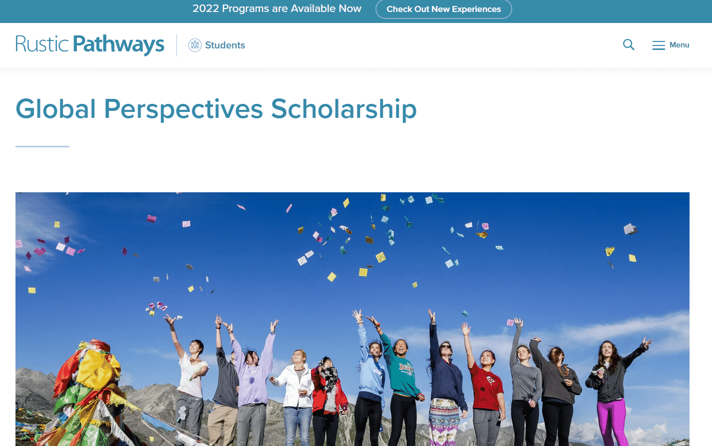 Rustic Pathways Global Perspectives Scholarships 2022/2023 Application Portal