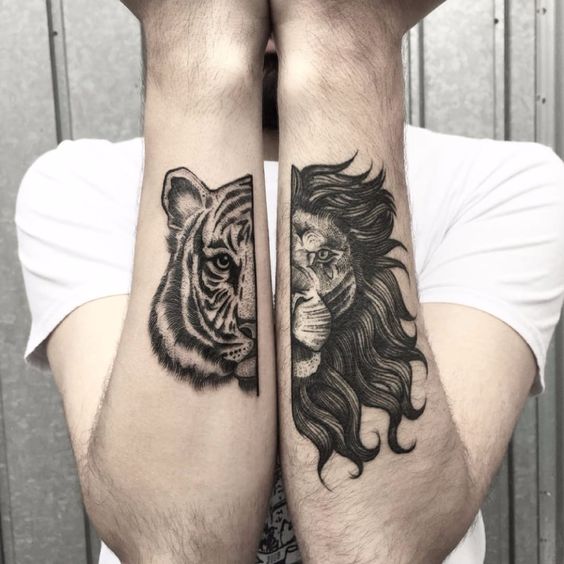Matching Wolf Tattoos