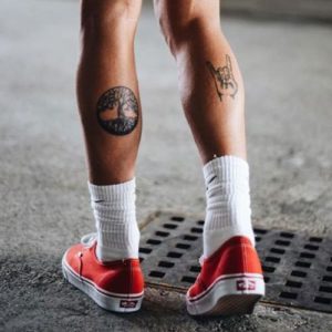 dragon leg tattoo,feminine lower leg tattoos for females,
