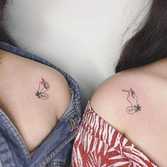 matching friend tattoos