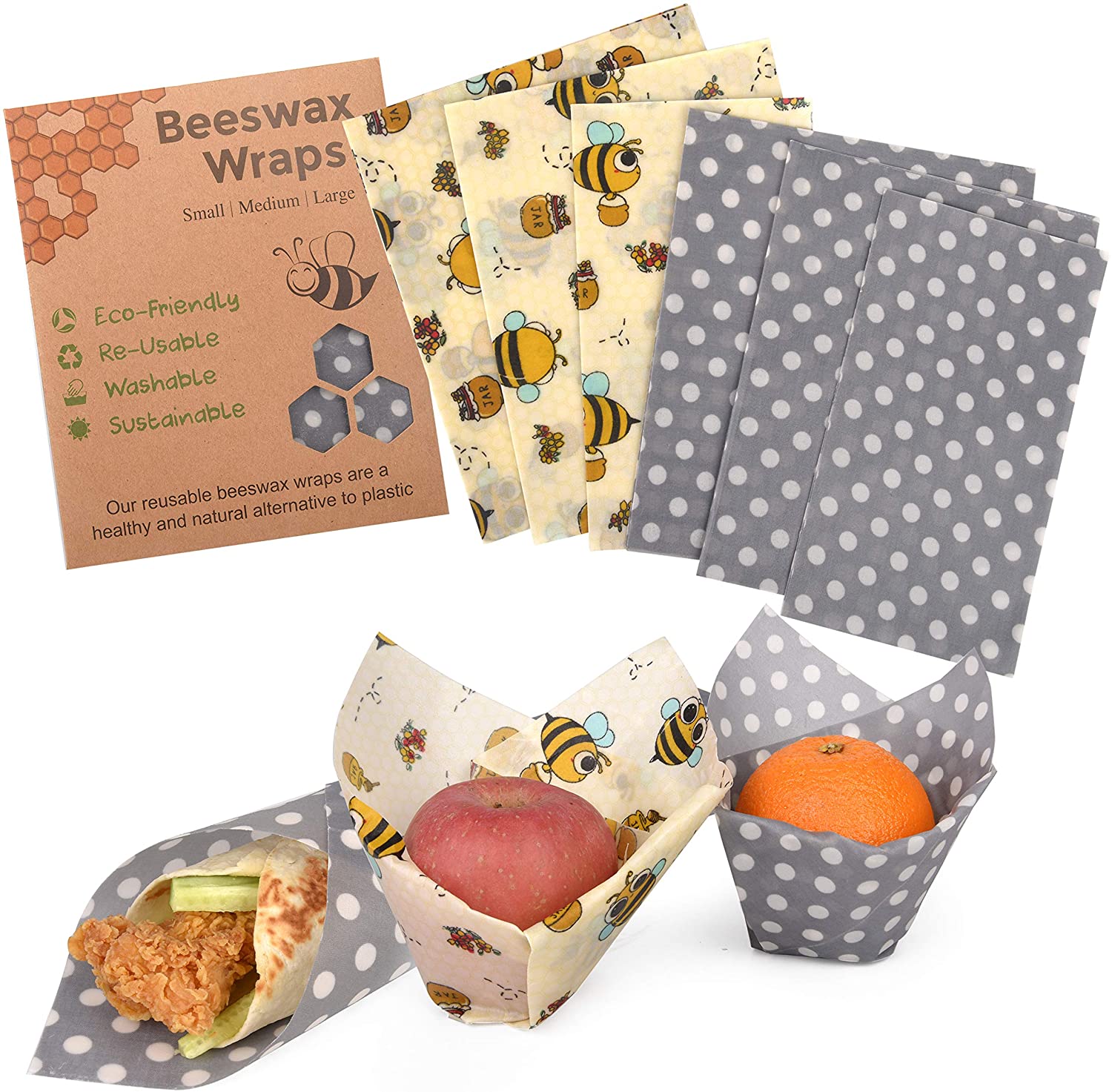 A set of Reusable Beeswax Wraps for Your Eco-conscious Grandparent