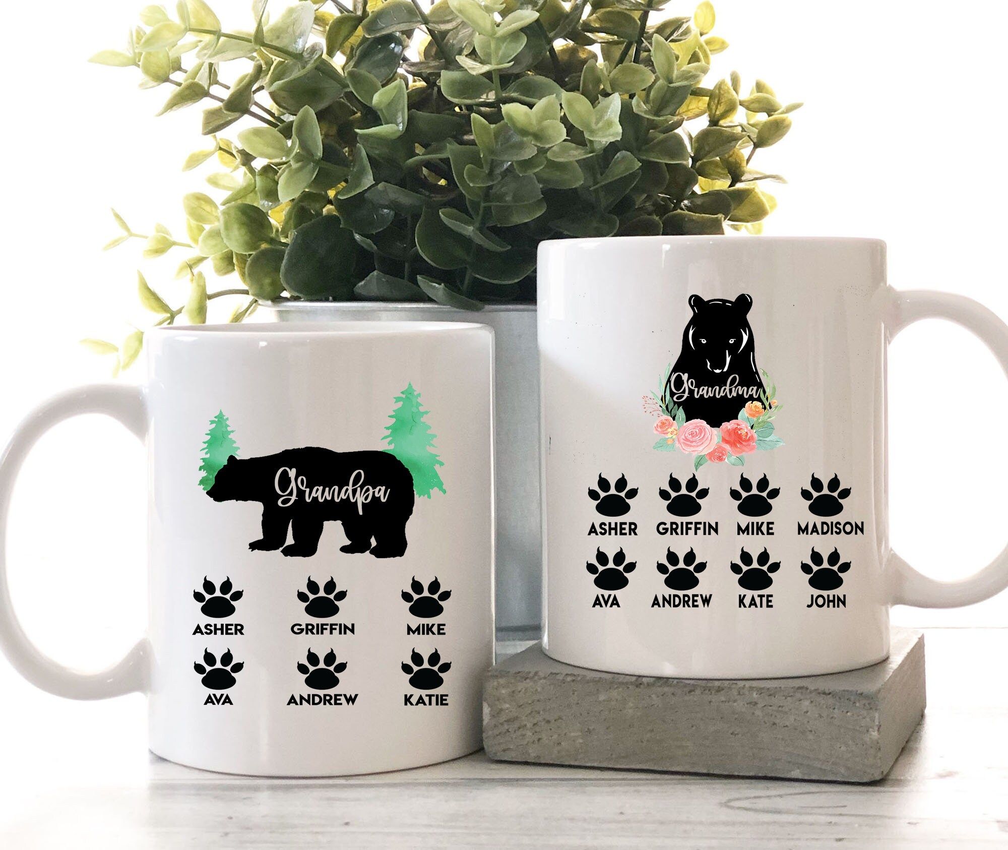 The 50 Best and Enticing Gifts for Grandparents in 2022, Personalizable Grandma and Grandpa Ceramic Mug Set