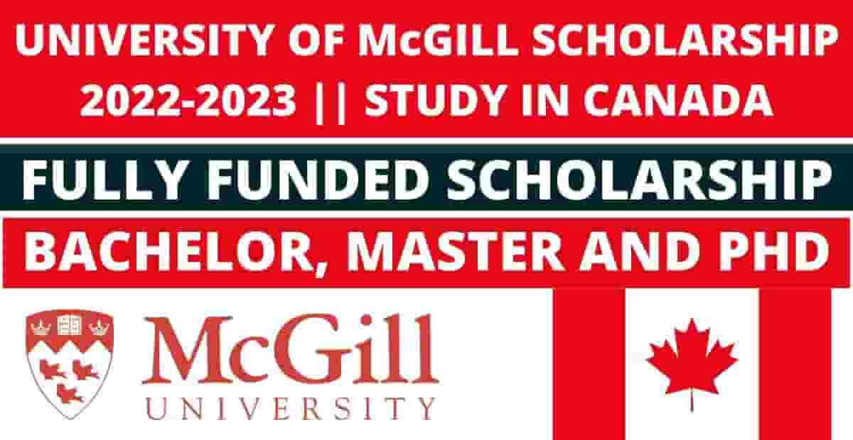McGill University Undergraduate Scholarship